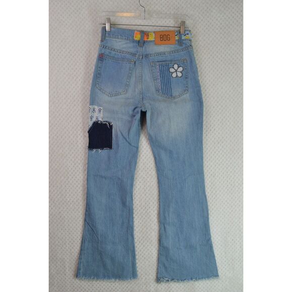 Urban Outfitters BDG Women's 25 High Waisted Patchwork Flare Light Wash Jeans - Picture 12 of 16